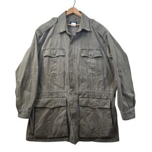 Woolrich Mens 4089 Breen Safari Field Jacket XL Green Barn Chore Utility Coat
